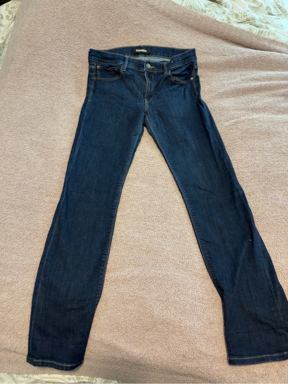 Express Women’s 10R Skinny Mid Rise Stretch Jeans Dark Wash